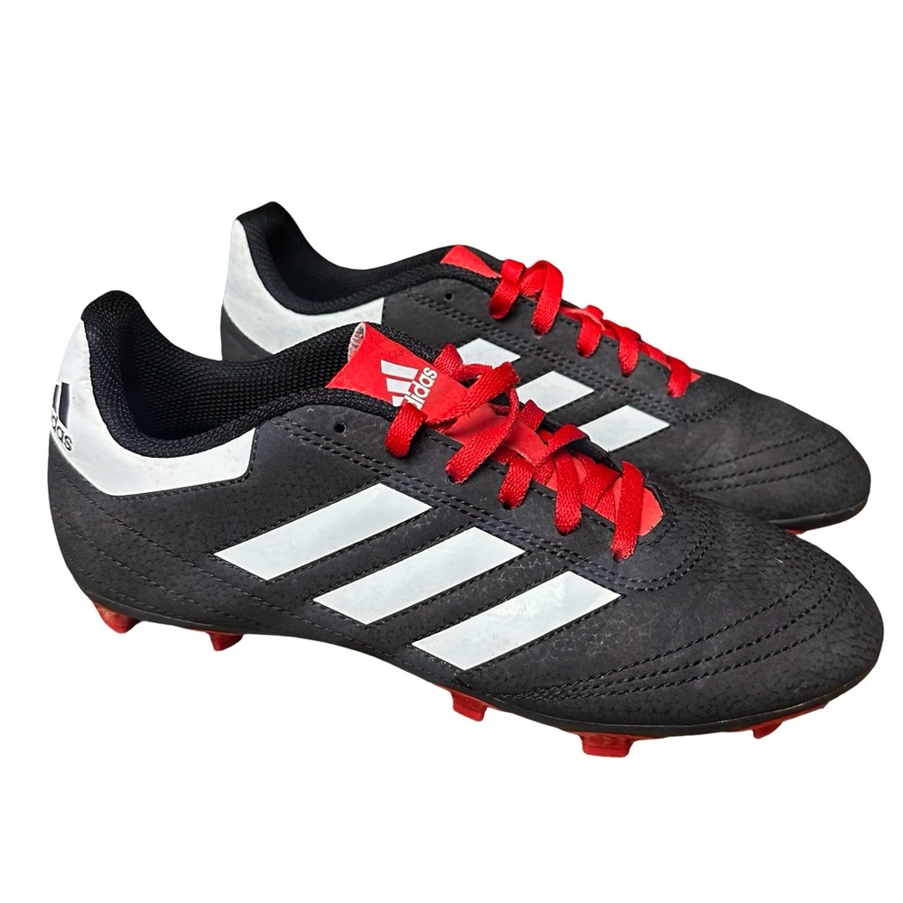 Adidas Goletto Boys VI Firm Ground Soccer Cleats Size 4 Black Red
